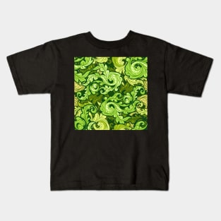 Green Floral Seamless Pattern Kids T-Shirt